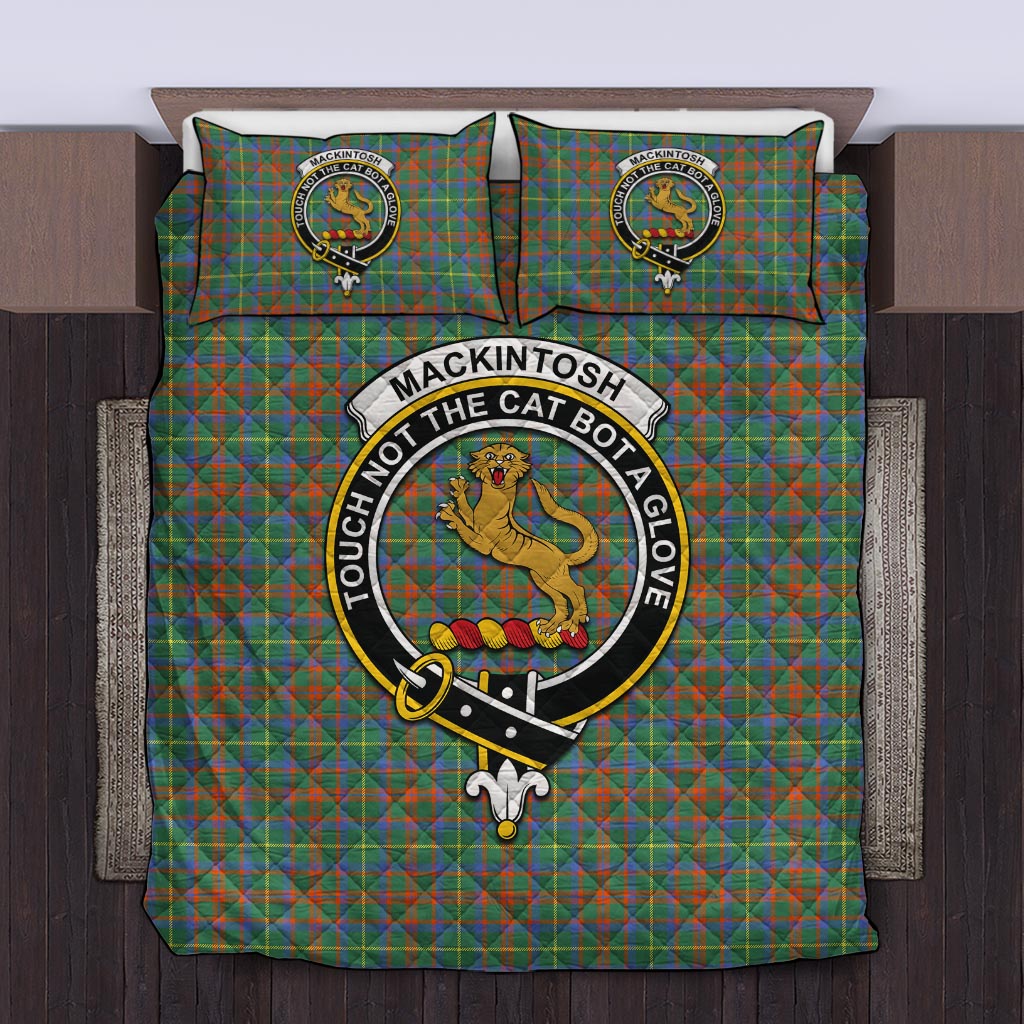 MacKintosh Hunting Ancient Tartan Quilt Bed Set with Family Crest Twin - Tartan Vibes Clothing