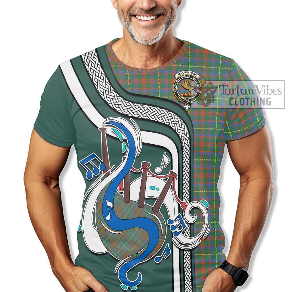 MacKintosh Hunting Ancient Tartan T-Shirt with Epic Bagpipe Style Kid's Shirt - Tartanvibesclothing Shop