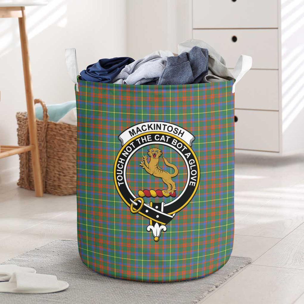 MacKintosh Hunting Ancient Tartan Laundry Basket with Family Crest One Size - Tartanvibesclothing Shop