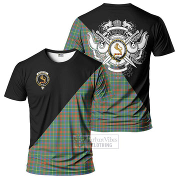 MacKintosh Hunting Ancient Tartan T-Shirt with Family Crest and Military Logo Style