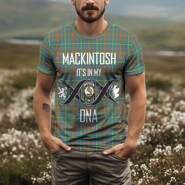 MacKintosh Hunting Ancient Tartan T-Shirt with Family Crest DNA In Me Style