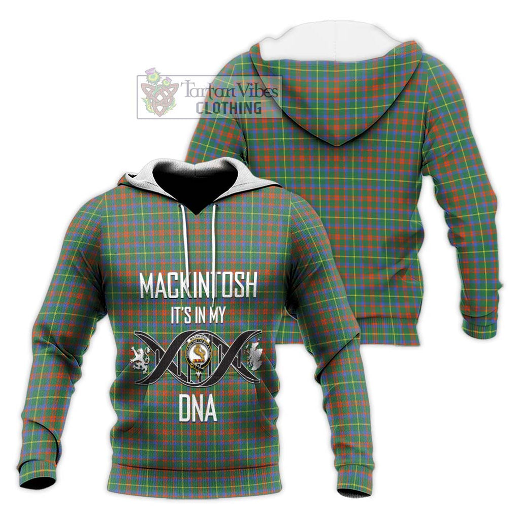 MacKintosh Hunting Ancient Tartan Knitted Hoodie with Family Crest DNA In Me Style Unisex Knitted Pullover Hoodie - Tartanvibesclothing Shop