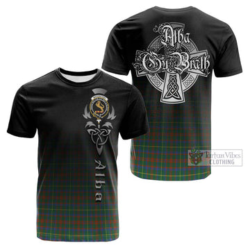 MacKintosh Hunting Ancient Tartan Cotton T-shirt Featuring Alba Gu Brath Family Crest Celtic Inspired