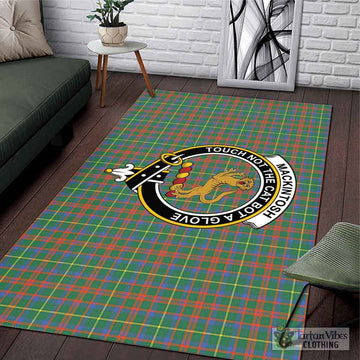 MacKintosh Hunting Ancient Tartan Area Rug with Family Crest