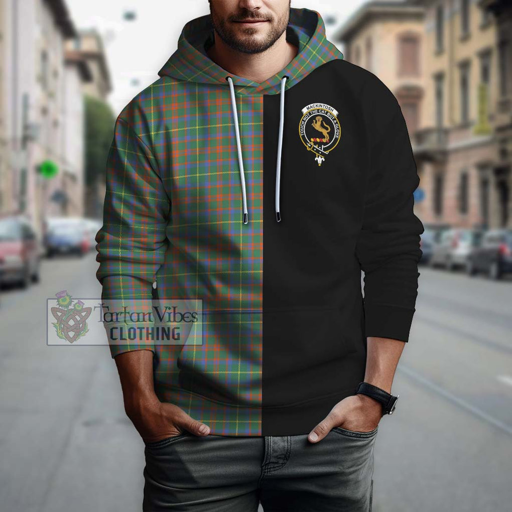 MacKintosh Hunting Ancient Tartan Hoodie with Family Crest and Half Of Me Style Zip Hoodie - Tartanvibesclothing Shop