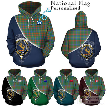 MacKintosh Hunting Ancient Tartan Hoodie with Personalised National Flag and Family Crest Half Style