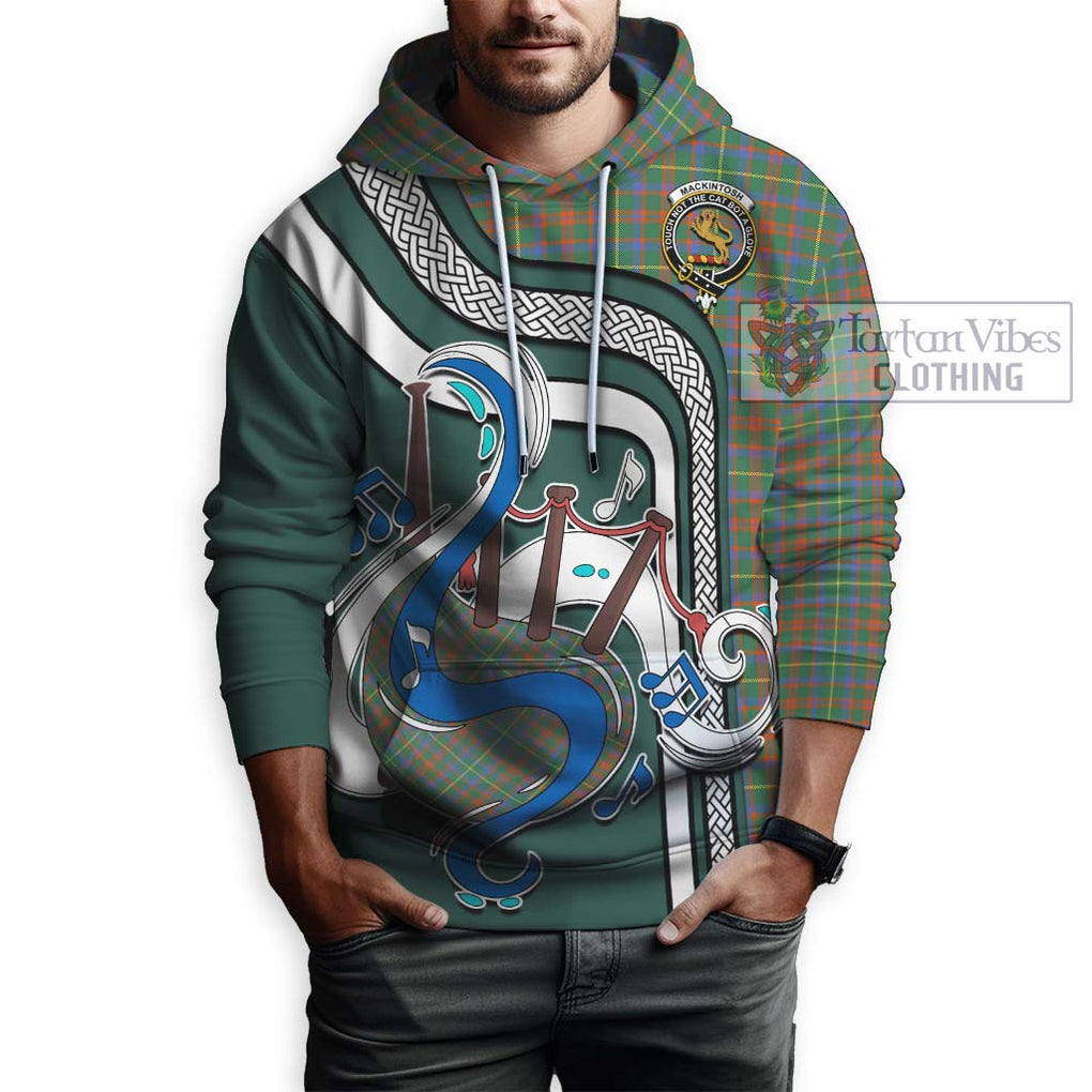 MacKintosh Hunting Ancient Tartan Hoodie with Epic Bagpipe Style Zip Hoodie - Tartanvibesclothing Shop