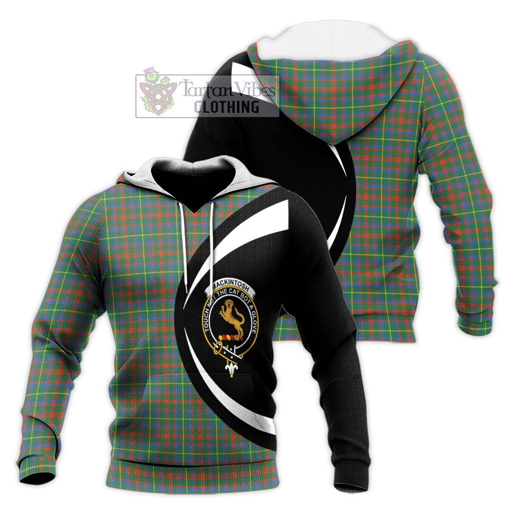 MacKintosh Hunting Ancient Tartan Knitted Hoodie with Family Crest Circle Style Unisex Knitted Pullover Hoodie - Tartan Vibes Clothing