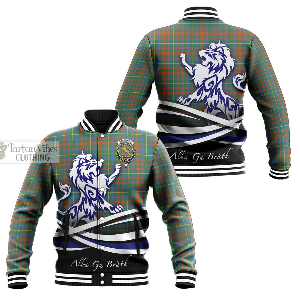 MacKintosh Hunting Ancient Tartan Baseball Jacket with Alba Gu Brath Regal Lion Emblem Unisex - Tartanvibesclothing Shop