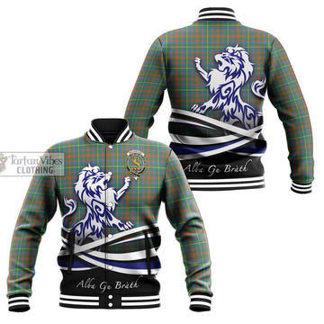 MacKintosh Hunting Ancient Tartan Baseball Jacket with Alba Gu Brath Regal Lion Emblem