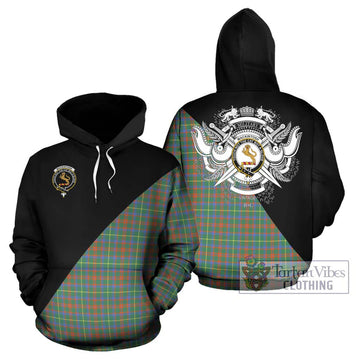 MacKintosh Hunting Ancient Tartan Hoodie with Family Crest and Military Logo Style