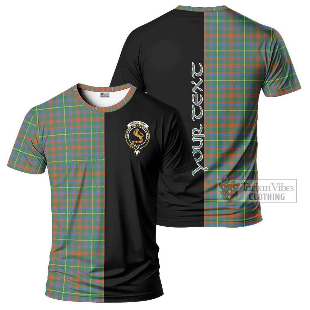 MacKintosh Hunting Ancient Tartan T-Shirt with Family Crest and Half Of Me Style Kid's Shirt - Tartanvibesclothing Shop