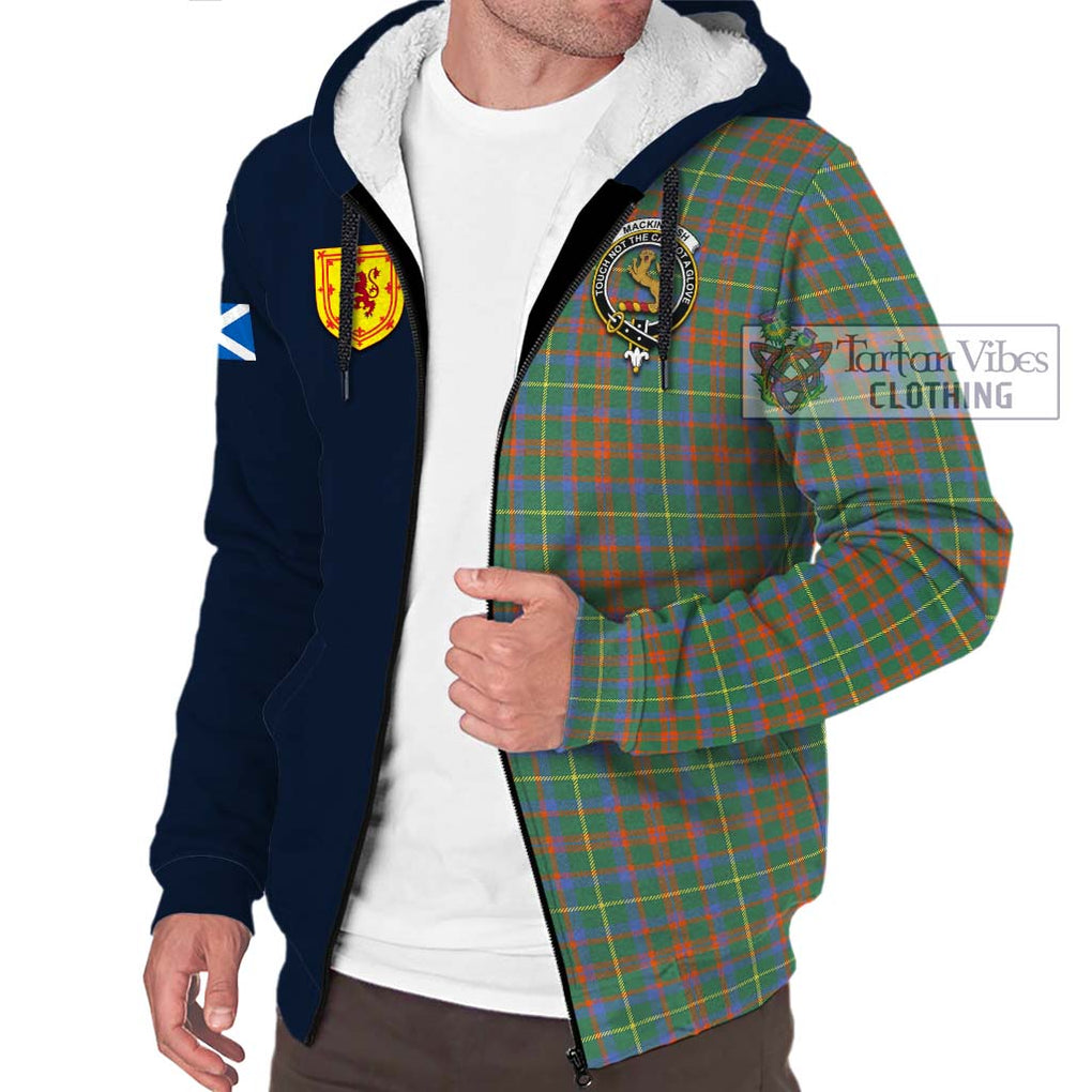 Tartan Vibes Clothing MacKintosh Hunting Ancient Tartan Sherpa Hoodie with Scottish Lion Royal Arm Half Style