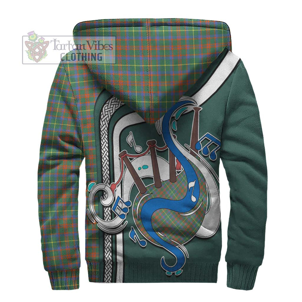 MacKintosh Hunting Ancient Tartan Sherpa Hoodie with Epic Bagpipe Style - Tartanvibesclothing Shop