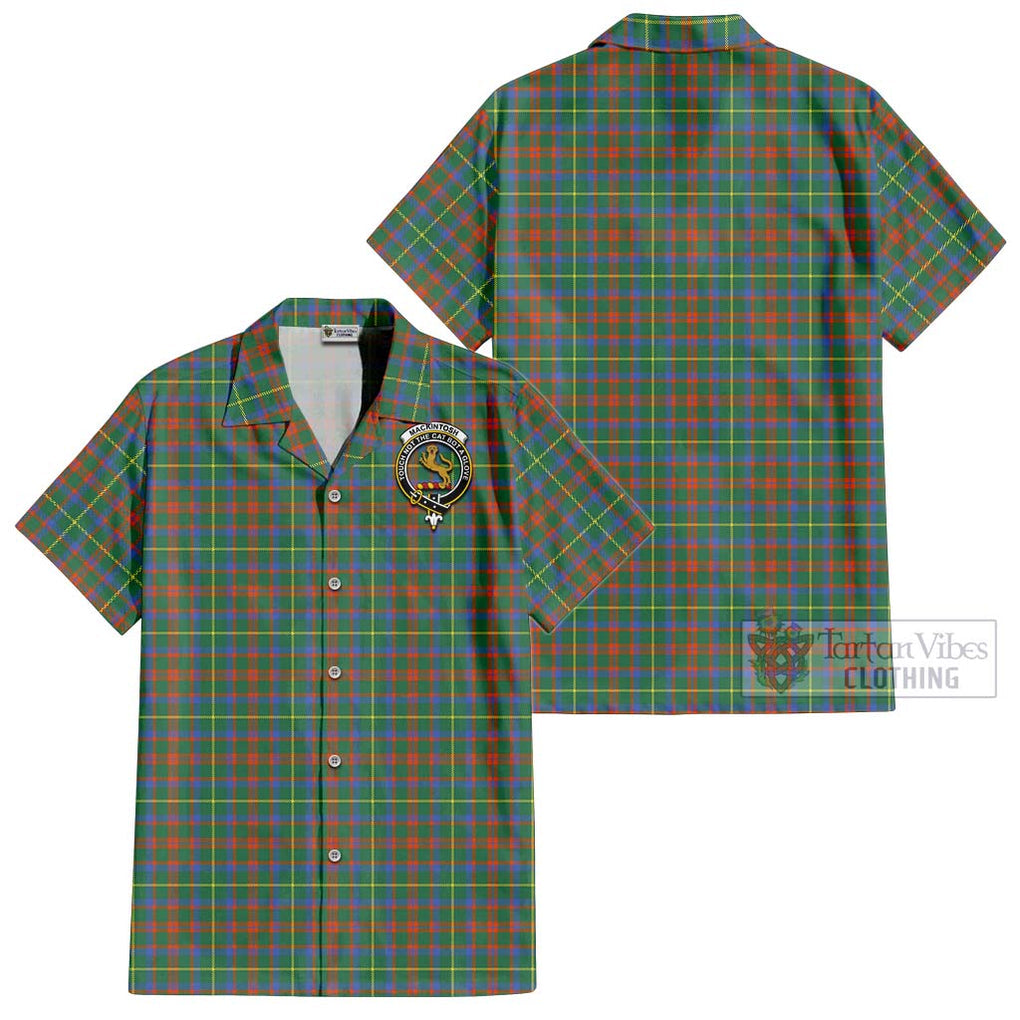 MacKintosh Hunting Ancient Tartan Cotton Hawaiian Shirt with Family Crest Kid - Tartan Vibes Clothing