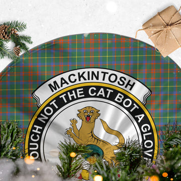 MacKintosh Hunting Ancient Tartan Christmas Tree Skirt with Family Crest