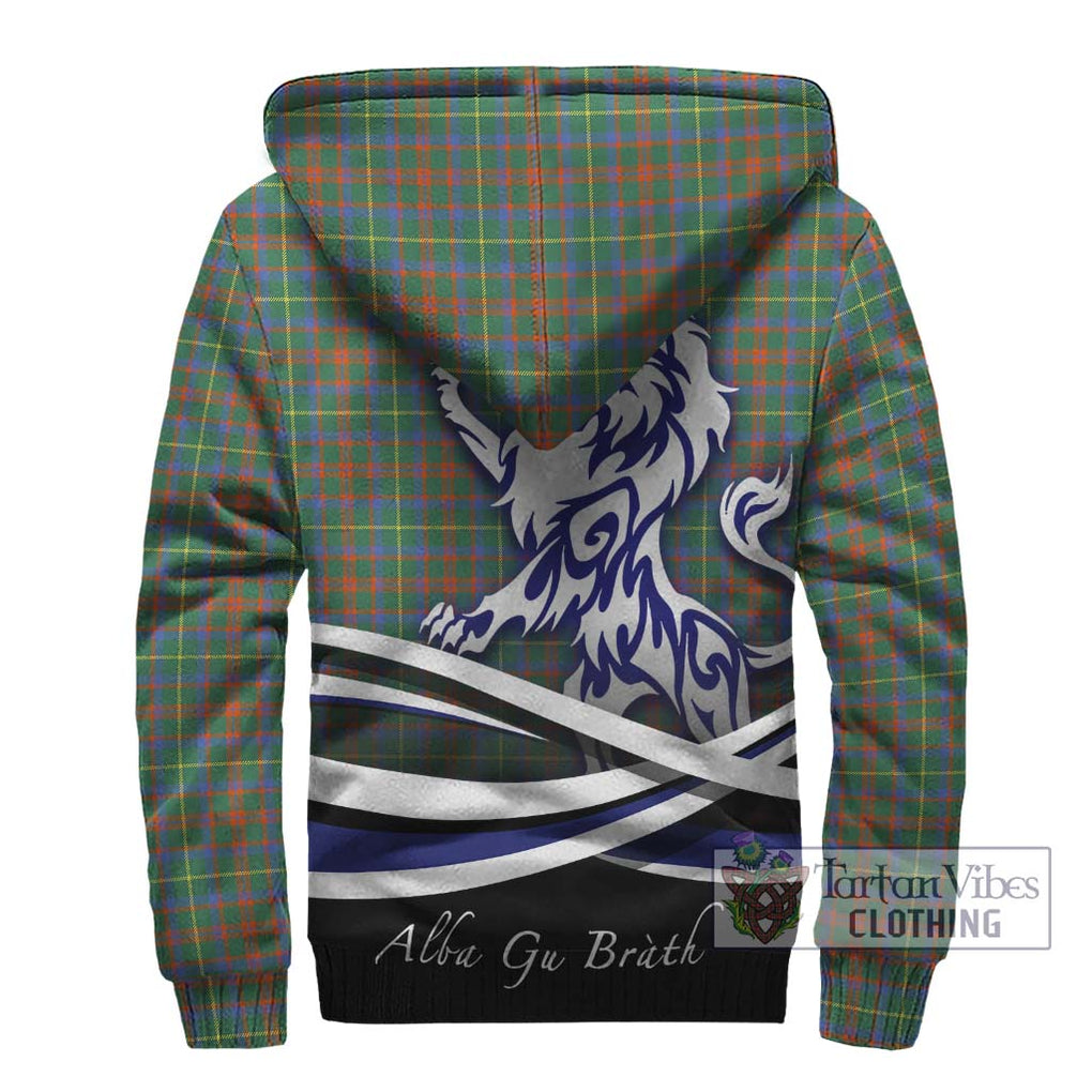 MacKintosh Hunting Ancient Tartan Sherpa Hoodie with Alba Gu Brath Regal Lion Emblem - Tartanvibesclothing Shop