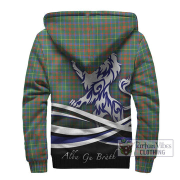 MacKintosh Hunting Ancient Tartan Sherpa Hoodie with Alba Gu Brath Regal Lion Emblem