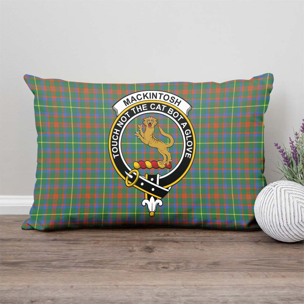 MacKintosh Hunting Ancient Tartan Pillow Cover with Family Crest Rectangle Pillow Cover - Tartanvibesclothing