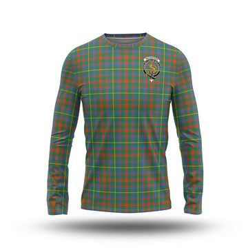 MacKintosh Hunting Ancient Tartan Long Sleeve T-Shirt with Family Crest