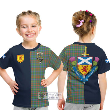 MacKintosh Hunting Ancient Tartan Kid T-Shirt Alba with Scottish Lion Royal Arm Half Style