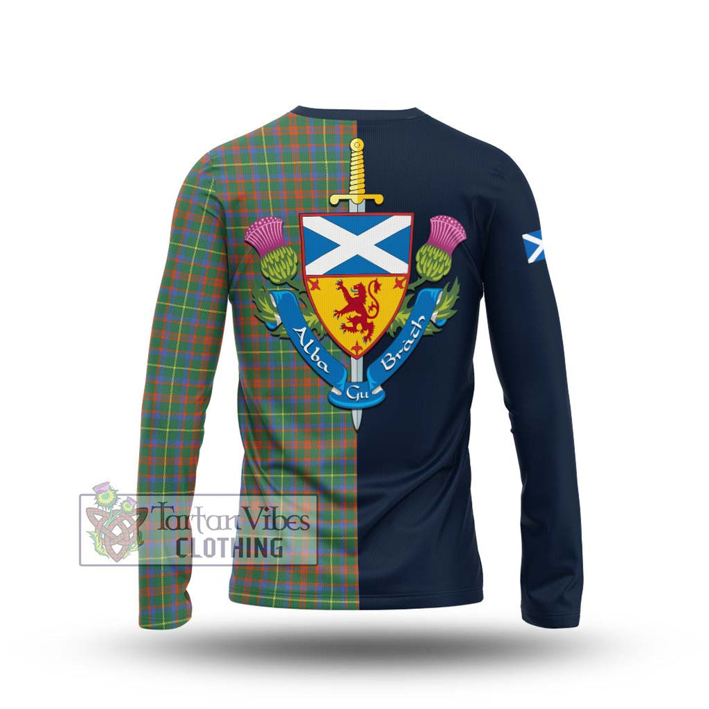 Tartan Vibes Clothing MacKintosh Hunting Ancient Tartan Long Sleeve T-Shirt with Scottish Lion Royal Arm Half Style