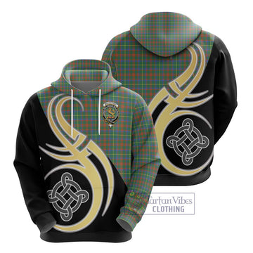 MacKintosh Hunting Ancient Tartan Hoodie with Family Crest and Celtic Symbol Style