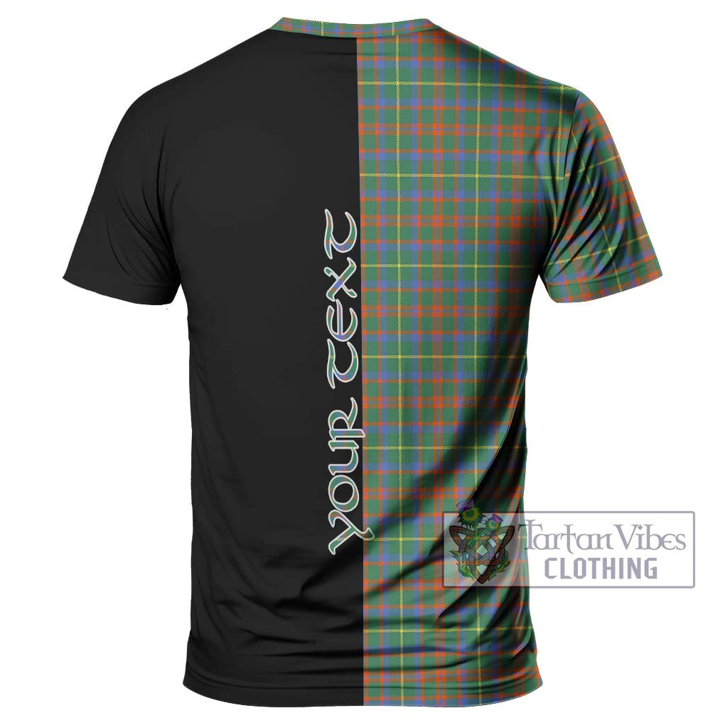 MacKintosh Hunting Ancient Tartan T-Shirt with Family Crest and Half Of Me Style - Tartanvibesclothing Shop