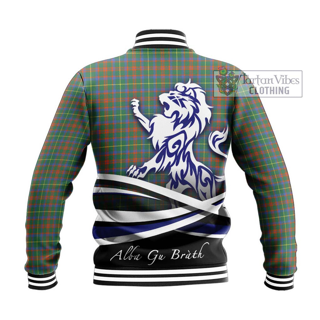 MacKintosh Hunting Ancient Tartan Baseball Jacket with Alba Gu Brath Regal Lion Emblem - Tartanvibesclothing Shop