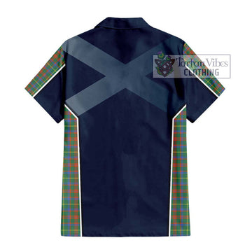 MacKintosh Hunting Ancient Tartan Short Sleeve Button Shirt with Family Crest and Lion Rampant Vibes Sport Style