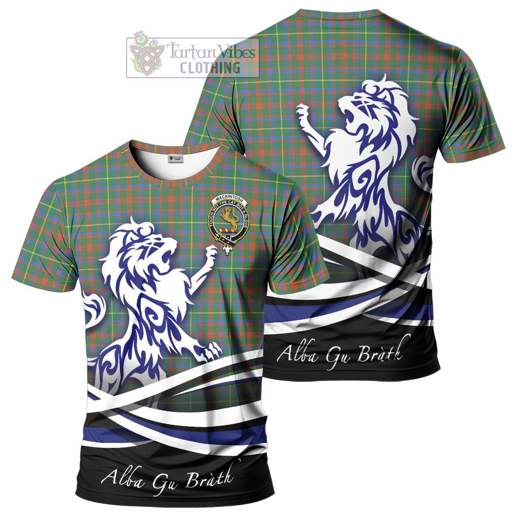 Tartan Vibes Clothing MacKintosh Hunting Ancient Tartan Cotton T-shirt with Alba Gu Brath Regal Lion Emblem