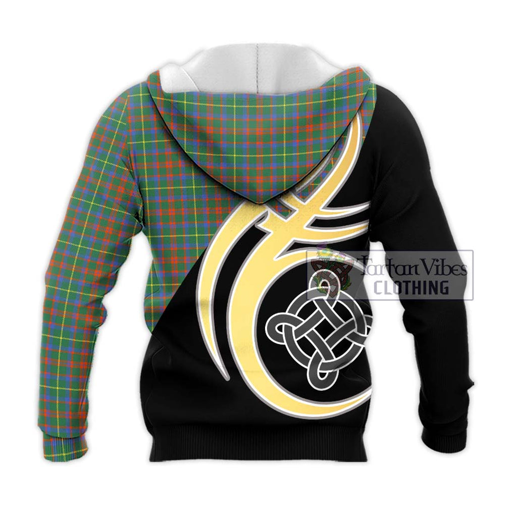 MacKintosh Hunting Ancient Tartan Knitted Hoodie with Family Crest and Celtic Symbol Style - Tartan Vibes Clothing