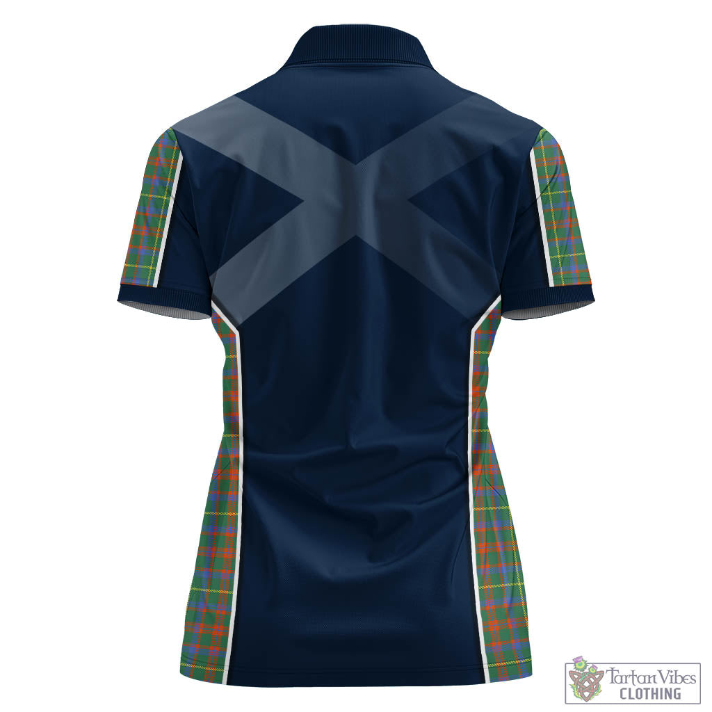 Tartan Vibes Clothing MacKintosh Hunting Ancient Tartan Women's Polo Shirt with Family Crest and Scottish Thistle Vibes Sport Style