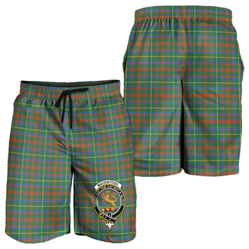 MacKintosh Hunting Ancient Tartan Mens Shorts with Family Crest