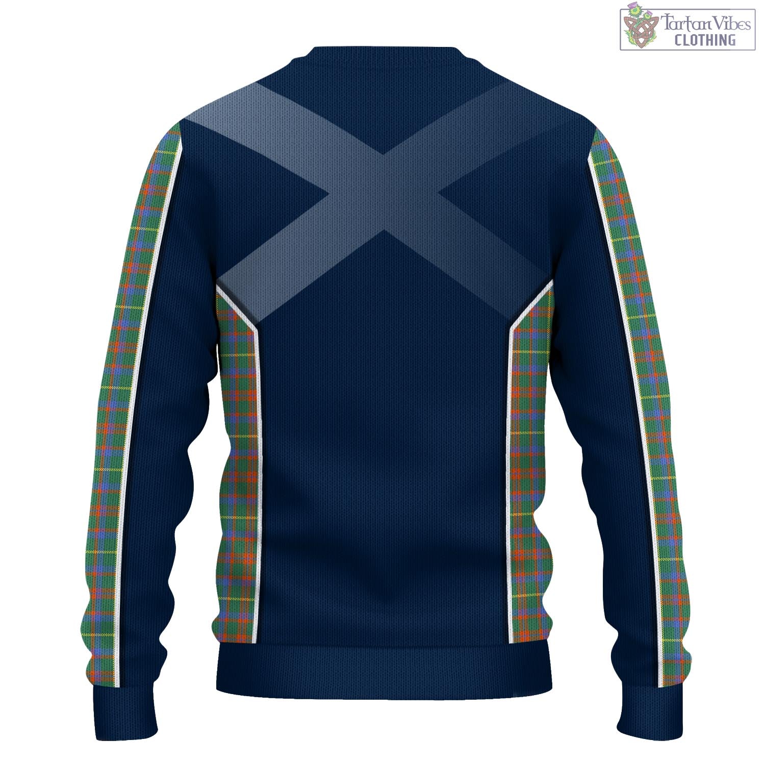 Tartan Vibes Clothing MacKintosh Hunting Ancient Tartan Knitted Sweatshirt with Family Crest and Scottish Thistle Vibes Sport Style