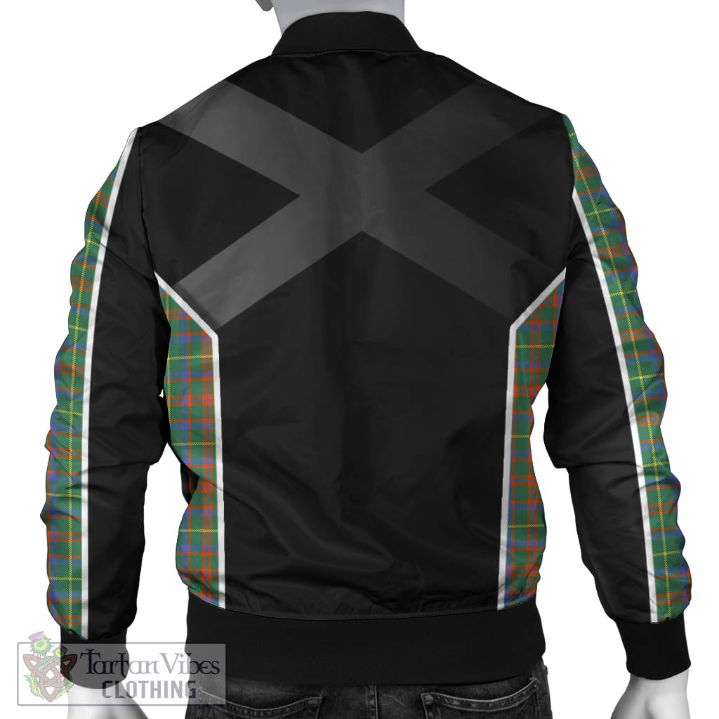 Tartan Vibes Clothing MacKintosh Hunting Ancient Tartan Bomber Jacket with Family Crest and Scottish Thistle Vibes Sport Style