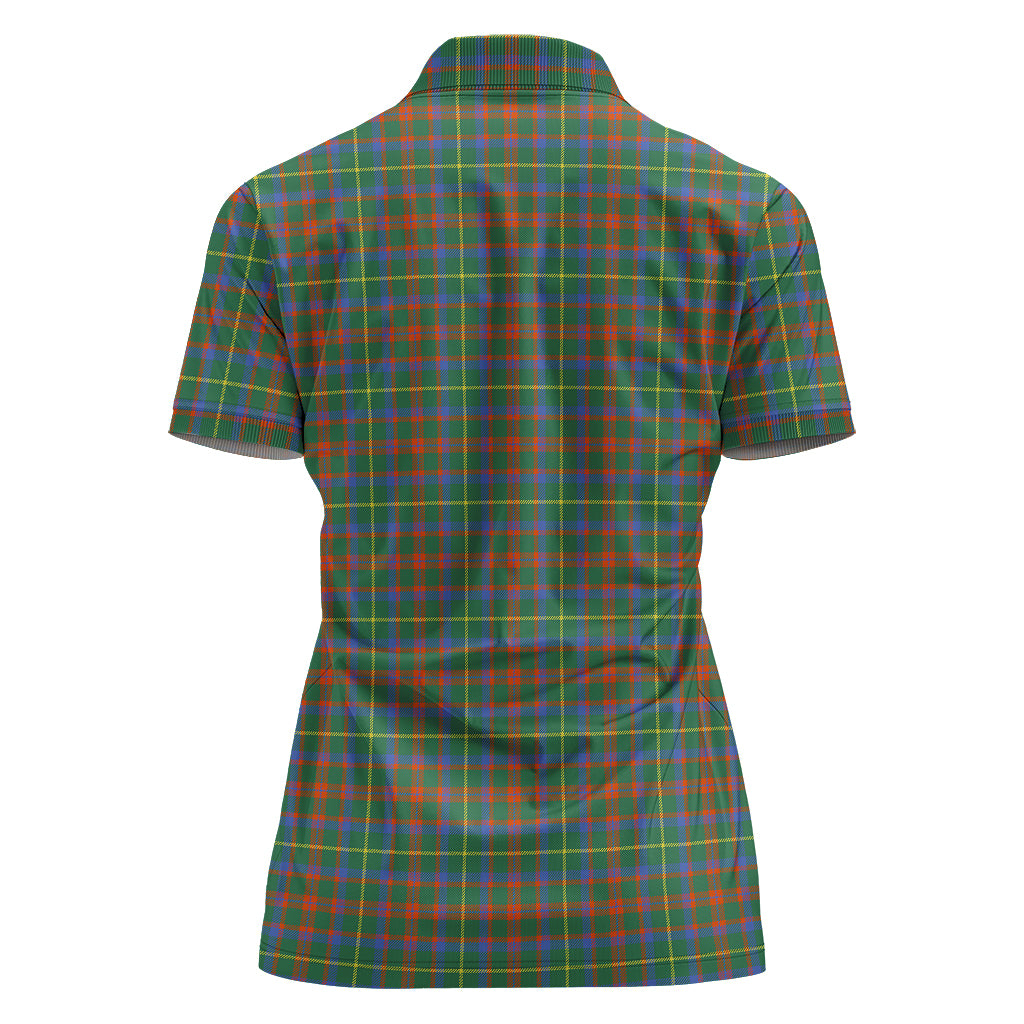 MacKintosh Hunting Ancient Tartan Polo Shirt with Family Crest For Women - Tartan Vibes Clothing