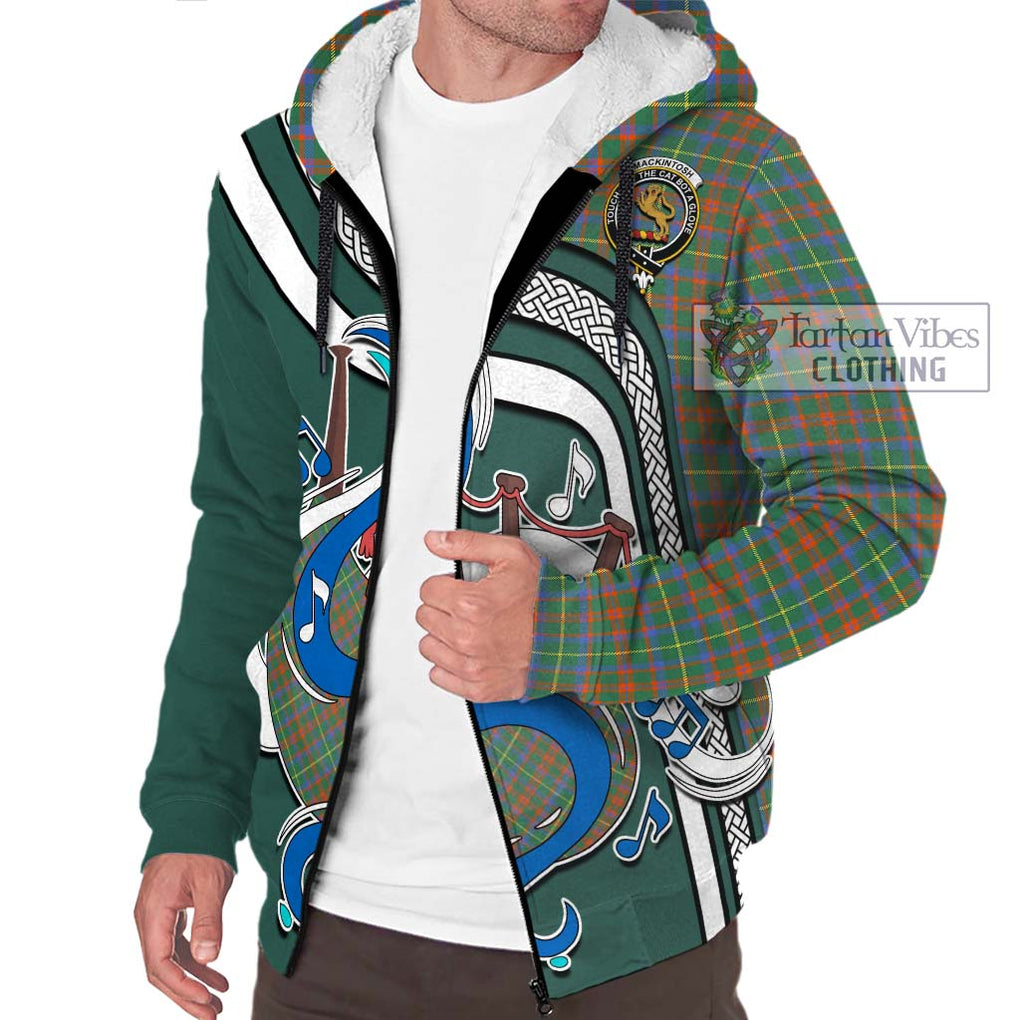 MacKintosh Hunting Ancient Tartan Sherpa Hoodie with Epic Bagpipe Style Unisex - Tartanvibesclothing Shop