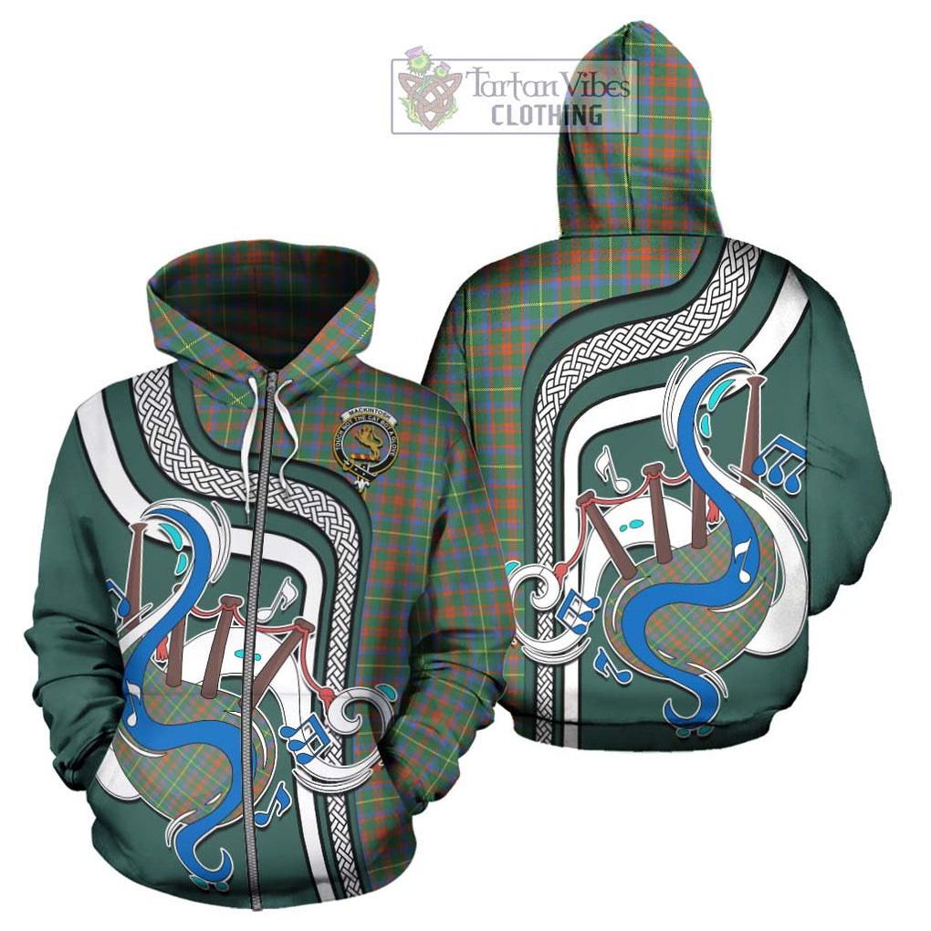 MacKintosh Hunting Ancient Tartan Hoodie with Epic Bagpipe Style - Tartanvibesclothing Shop