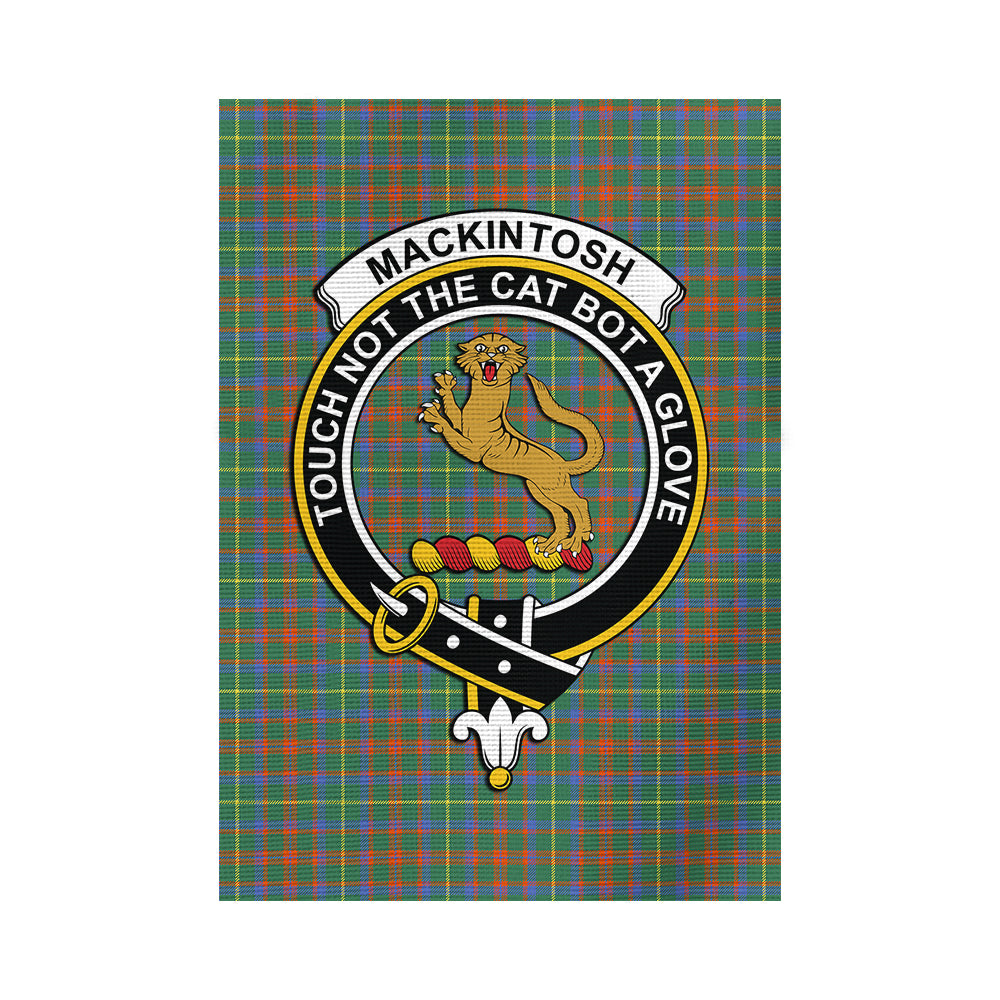 MacKintosh Hunting Ancient Tartan Flag with Family Crest - Tartan Vibes Clothing