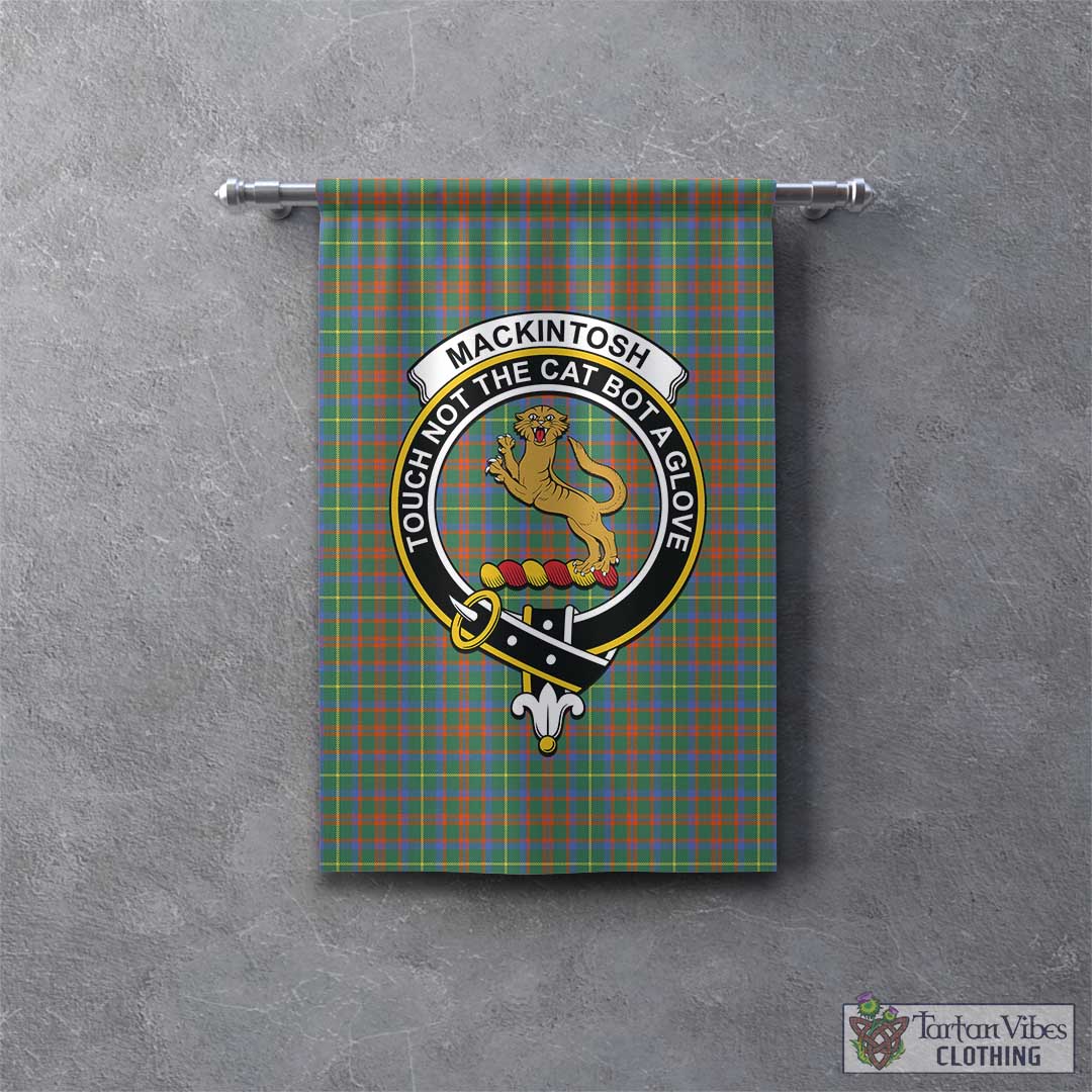 Tartan Vibes Clothing MacKintosh Hunting Ancient Tartan Gonfalon, Tartan Banner with Family Crest