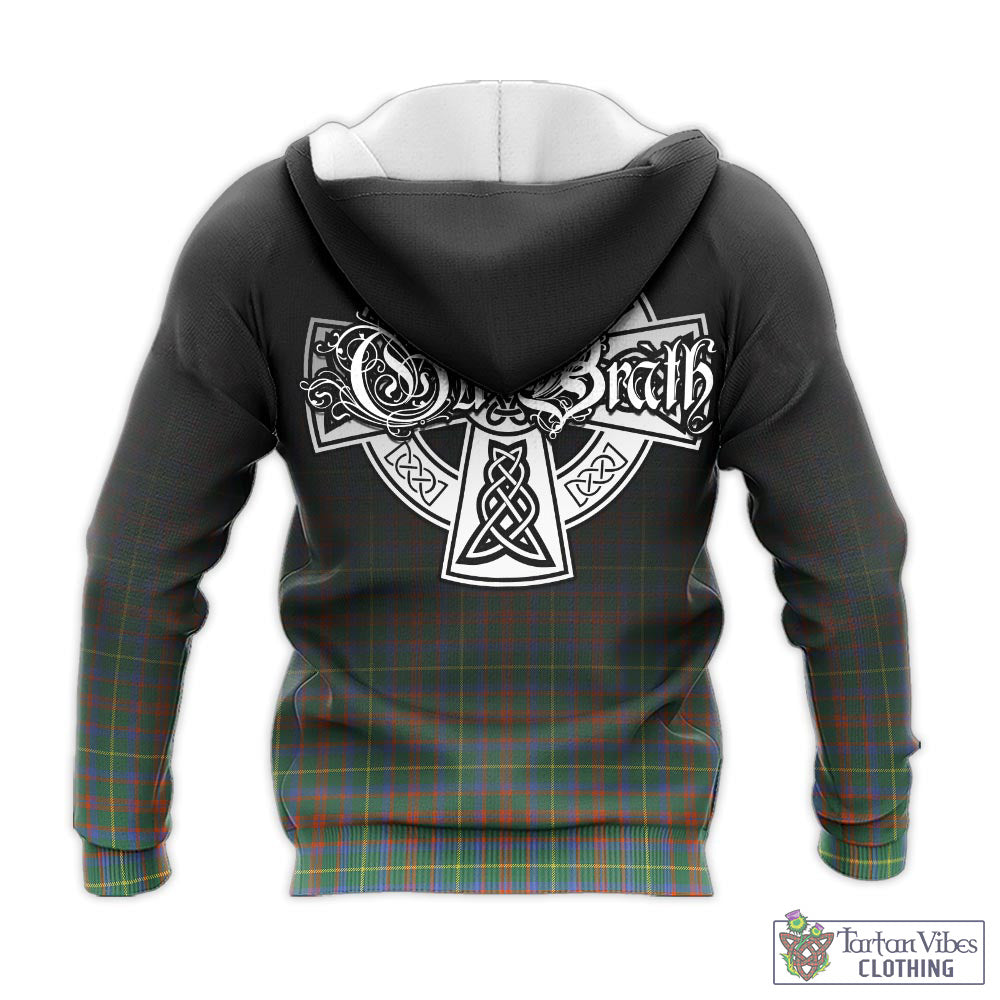 Tartan Vibes Clothing MacKintosh Hunting Ancient Tartan Knitted Hoodie Featuring Alba Gu Brath Family Crest Celtic Inspired