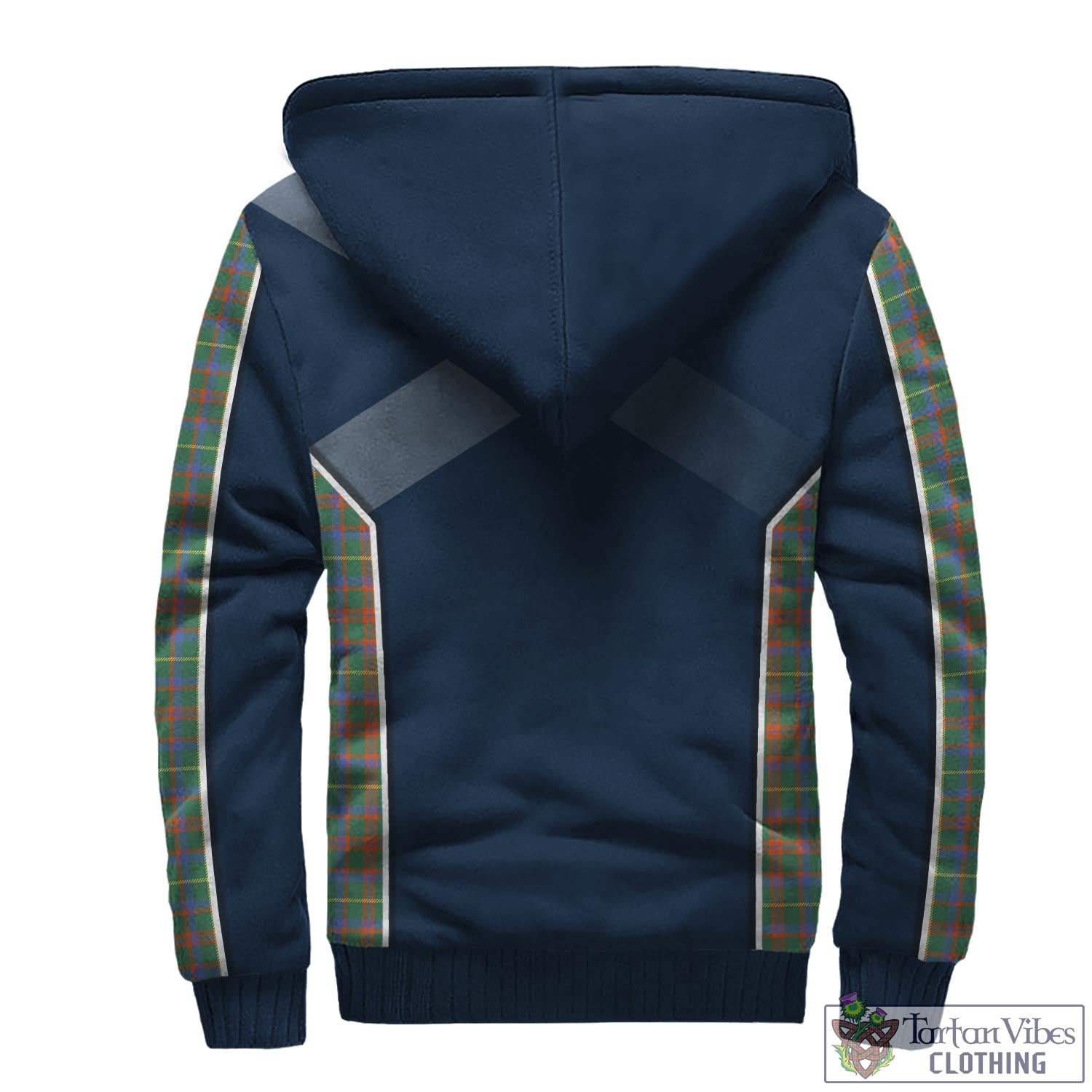 Tartan Vibes Clothing MacKintosh Hunting Ancient Tartan Sherpa Hoodie with Family Crest and Scottish Thistle Vibes Sport Style