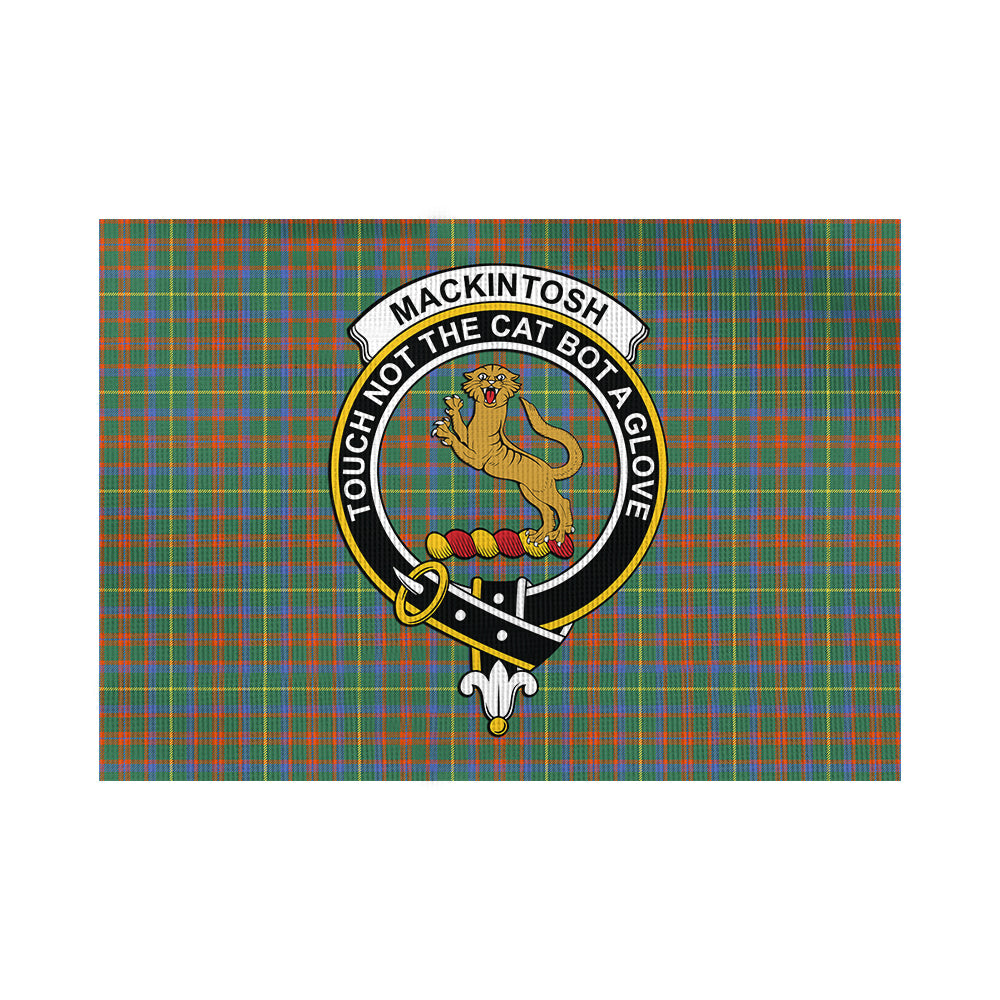 MacKintosh Hunting Ancient Tartan Flag with Family Crest - Tartan Vibes Clothing