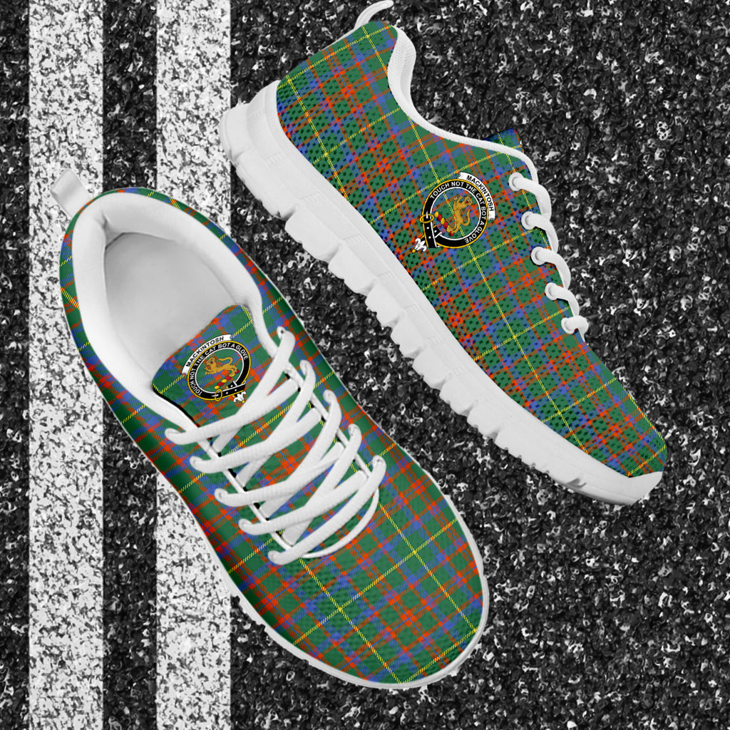 MacKintosh Hunting Ancient Tartan Sneakers with Family Crest - Tartan Vibes Clothing