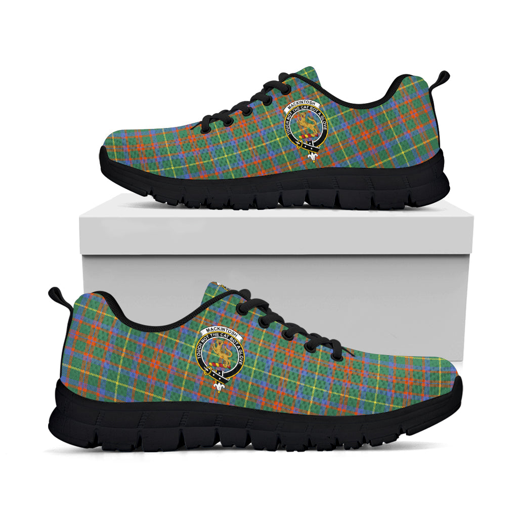 MacKintosh Hunting Ancient Tartan Sneakers with Family Crest - Tartan Vibes Clothing