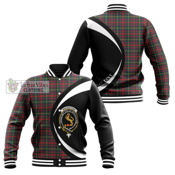 MacKintosh Hunting Modern Tartan Baseball Jacket with Family Crest Circle Style