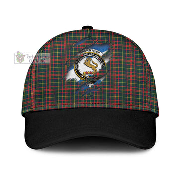 MacKintosh Hunting Modern Tartan Classic Cap with Family Crest In Me Style