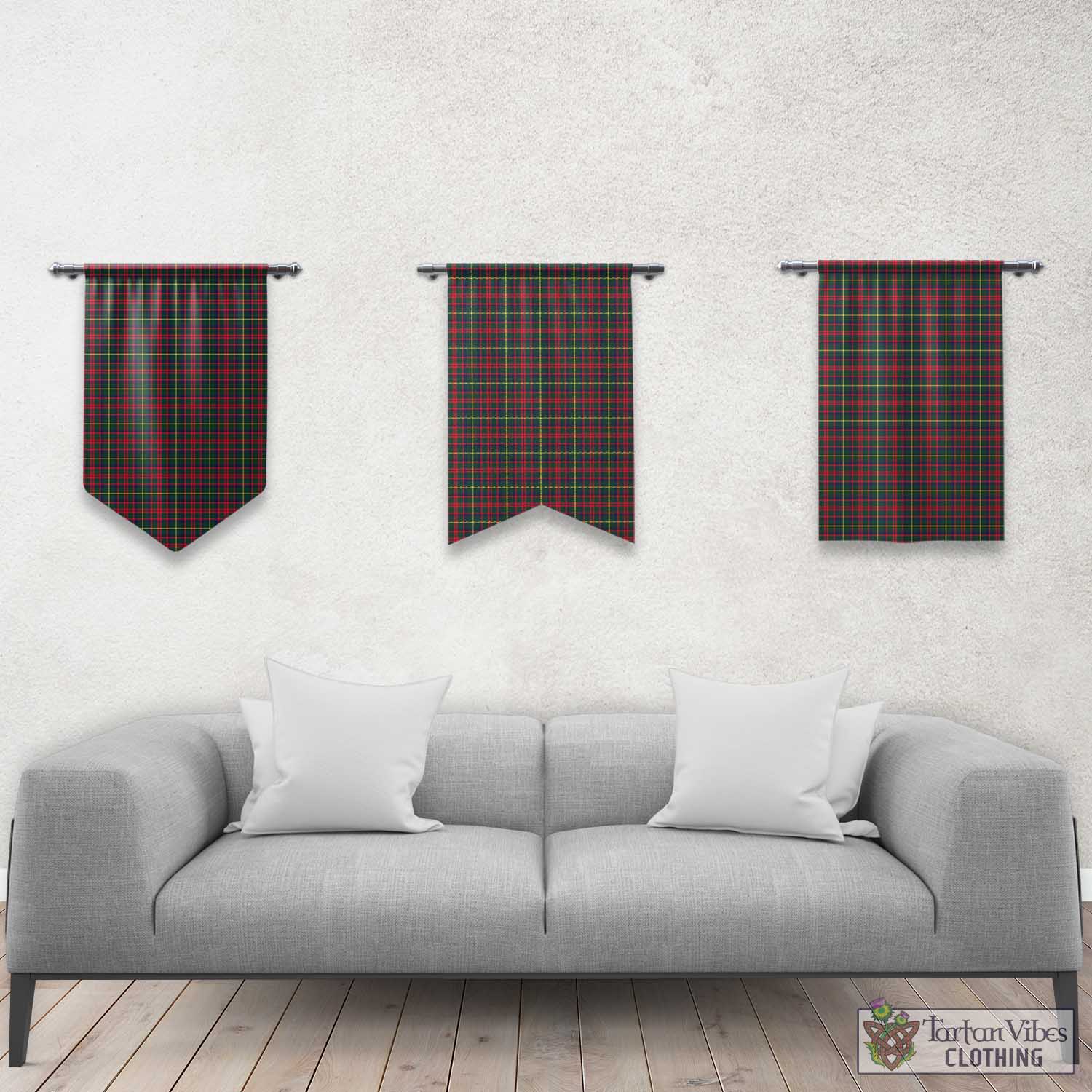 Tartan Vibes Clothing MacKintosh Hunting Modern Tartan Gonfalon, Tartan Banner