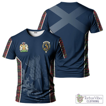 MacKintosh Hunting Modern Tartan T-Shirt with Family Crest and Scottish Thistle Vibes Sport Style